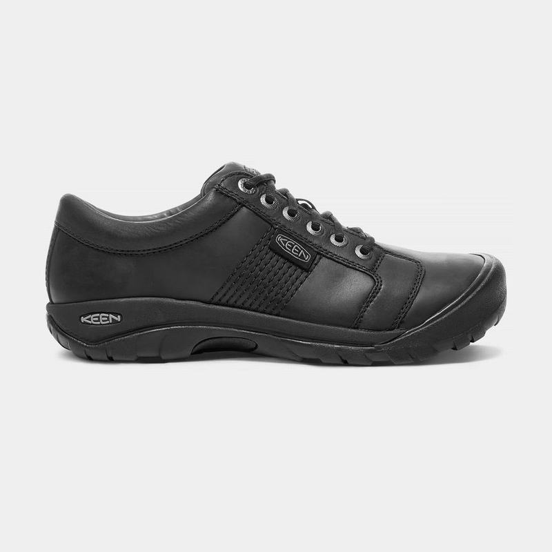 Cheap Keen Austin Leather Lace-up Mens Casual Shoes Black NZ (7185-CRLTX)